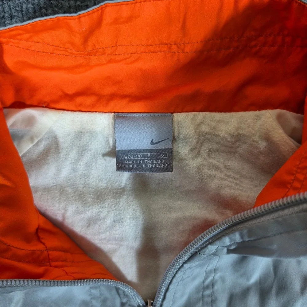 Y2K Nike Vintage Tracksuit Mens Large Grey Orange Full Zip Windbreaker Pants Set